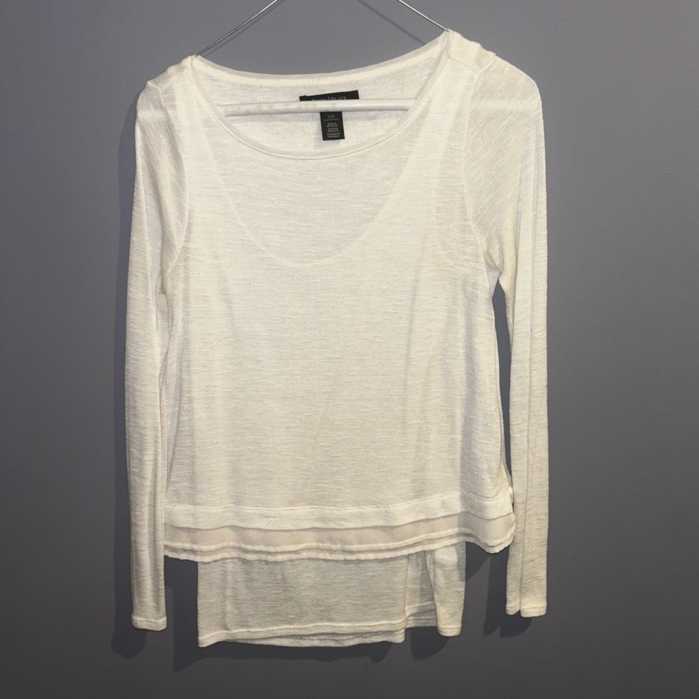 White House Black Market Ivory Knit Top